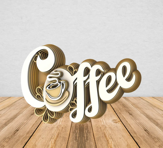Coffee Sign 3-D Cup Kitchen Decor Restaurant Wall Hanging Angel Tree Designs